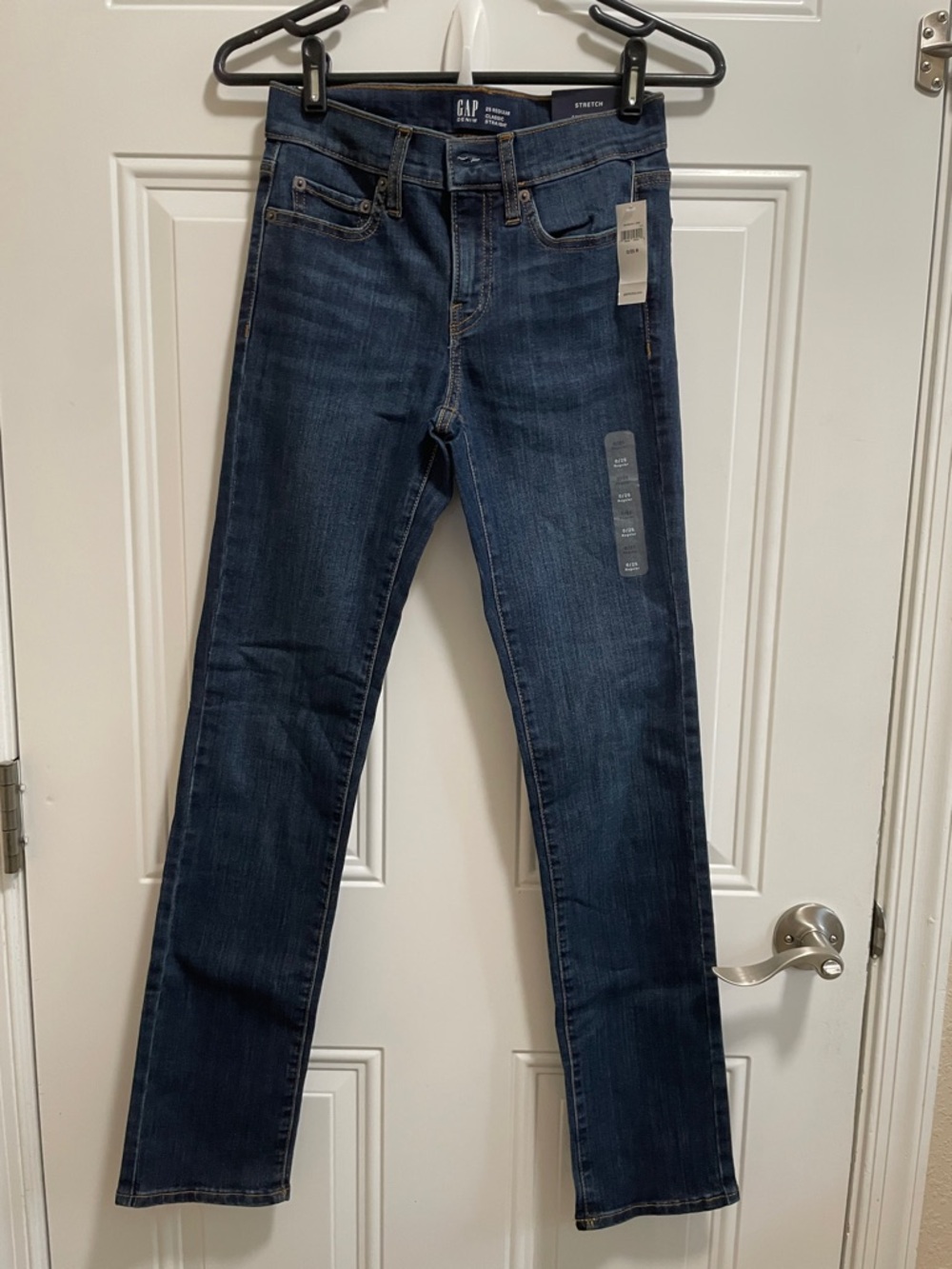 GAP Classic Straight Mid-rise Stretch Dark Indigo Straight Leg Jeans